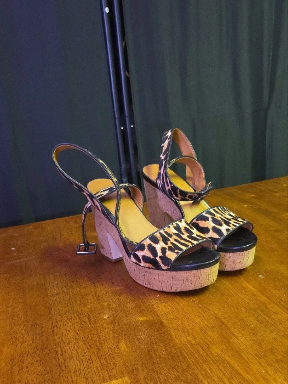 SARTO By Franco Sarto Leopard-Print Platform Sandals - Brown/Black